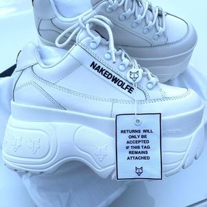 Naked Wolfe white sneakers .Size 6